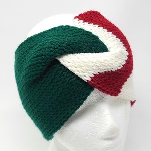Knitted Christmas inspired twisted headband